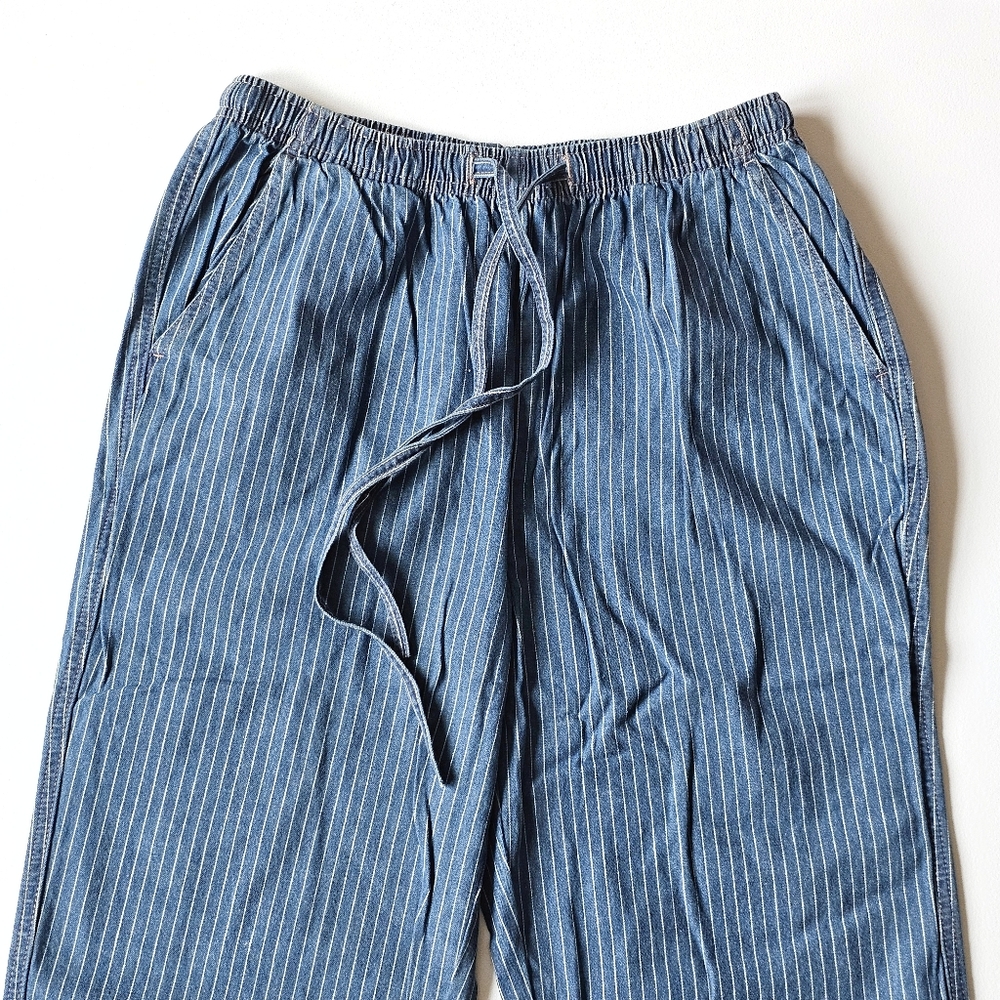 American Sweetheart Blue Pinstripe 100% Cotton Denim Pants Size M - Picture 2 of 11